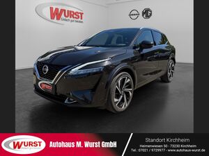 NISSAN-Qashqai-13 DIG-T MHEV AUTOMATIK 158 PS Tekna+ Leder Assistenzsysteme Rundumkameras PanoGlasDach,Gebrauchtwagen