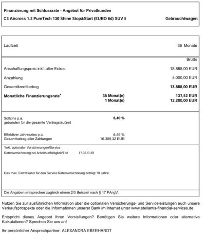 CITROEN C3 Aircross Ansicht 26 für Fahrzeugdetailseite