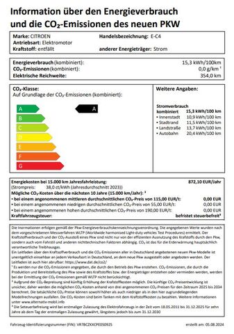 CITROEN C4 Elektromotor 136 Feel Pack Automatik Ansicht 25 für Fahrzeugdetailseite