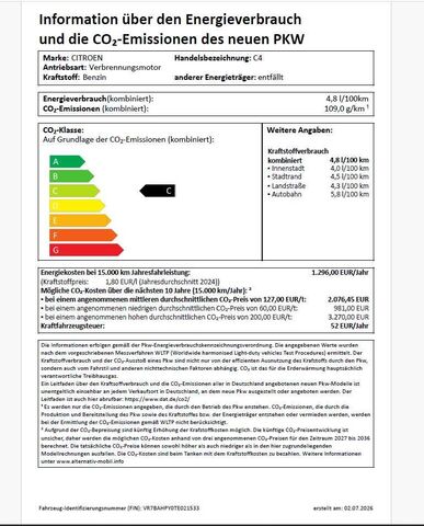 CITROEN C4 Mild-Hybrid DSG6 Automatik 145 Max Ansicht 25 für Fahrzeugdetailseite