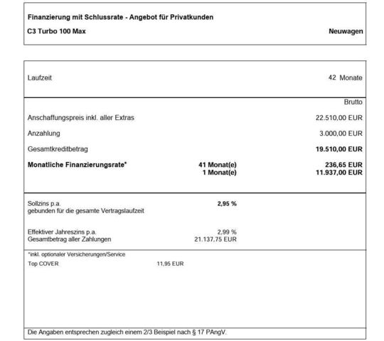 CITROEN C3 Turbo 100 MAX Ansicht 2 für Fahrzeugdetailseite