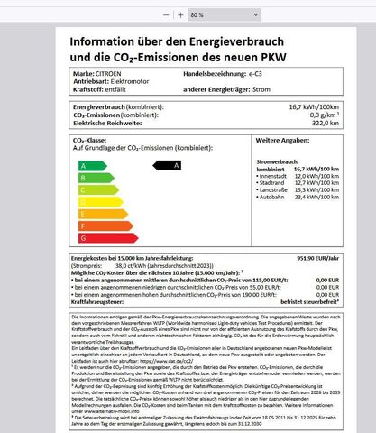 CITROEN C3 Elektromotor 113 ë Tonic Standard-Range Automatik Ansicht 11 für Fahrzeugdetailseite