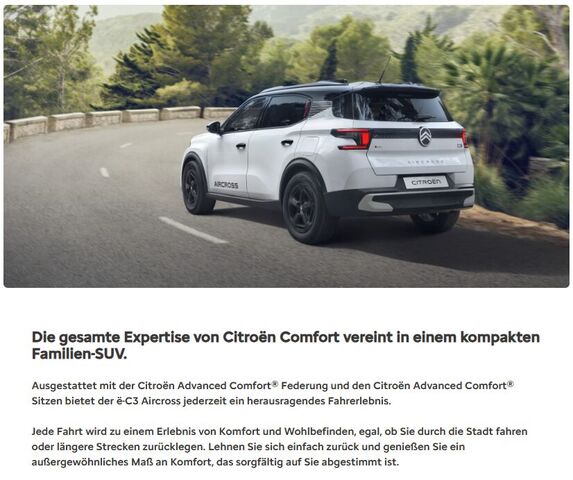 CITROEN C3 Aircross Elektro 113 TEAM D Extended-Range Automatik Ansicht 14 für Fahrzeugdetailseite