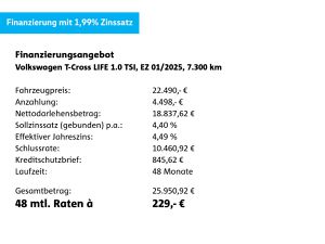 VW T-Cross 1.0 TSI Life*NAVI*ACC*PDC*SHZ*TEMPOM*UVM