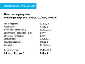 VW Taigo 1.0 TSI Life*NAVI*SHZ*LED*DAB*UVM*