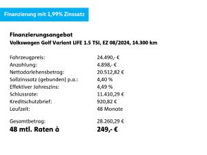 VW Golf Variant 1.5 TSI Life*AHK*LED*CAR-PLAY*UVM*