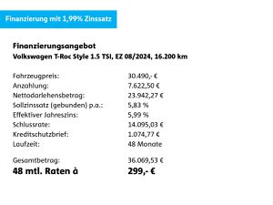 VW T-Roc 1.5 TSI Style DSG*NAVI*STHZ*LED*ACC*UVM*