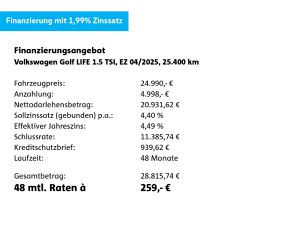 VW Golf VIII 1.5 TSI Life Goal*NAVI*AHK*LED*ACC*UVM*