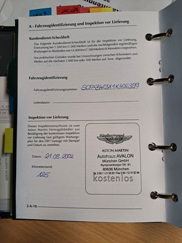 ASTON MARTIN DB7 Vantage Volante -1.Hd. -13tkm !