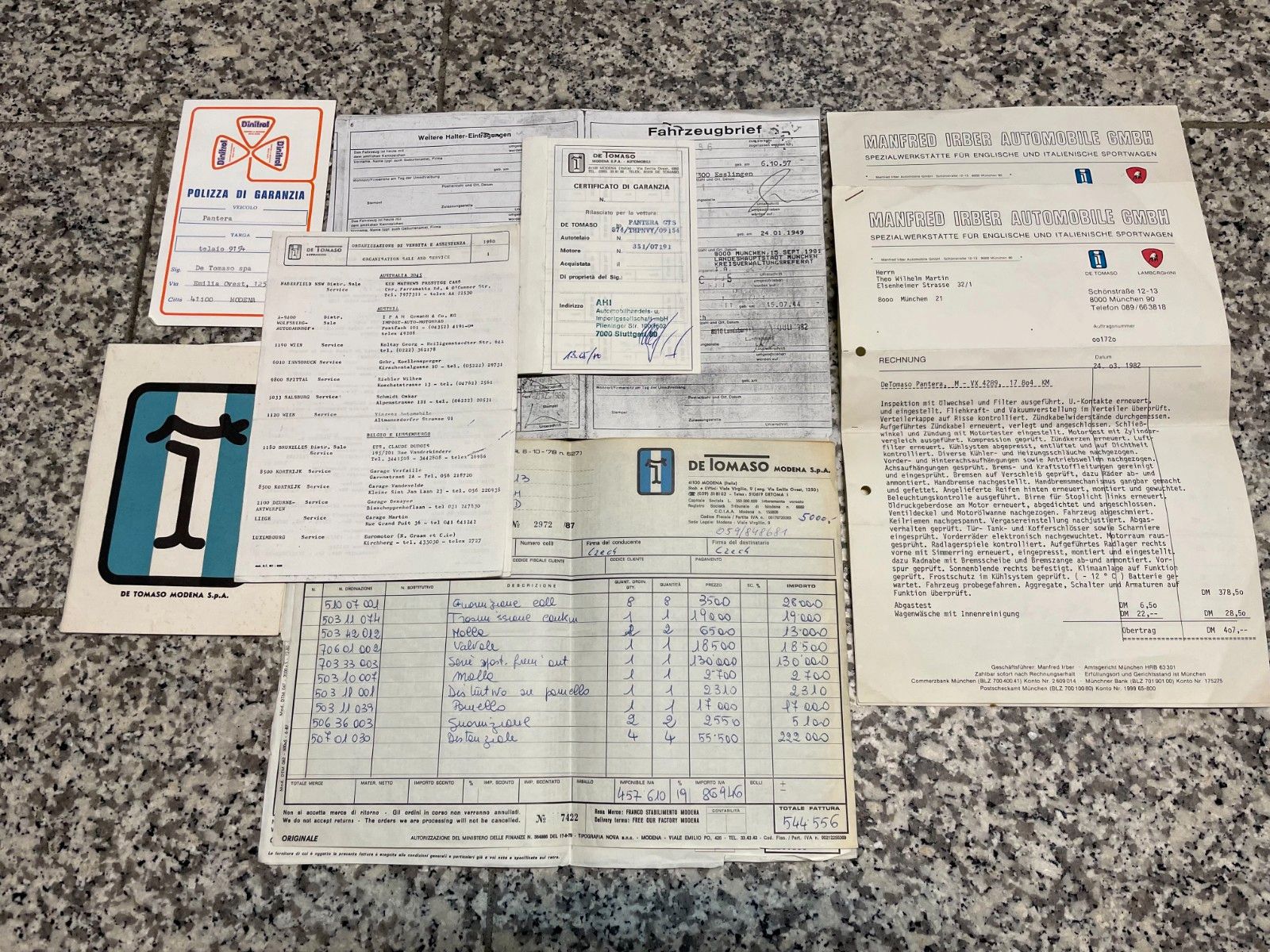 DETOMASO Pantera GTS -dt. Fzg.- 1.Brief- Toporiginal