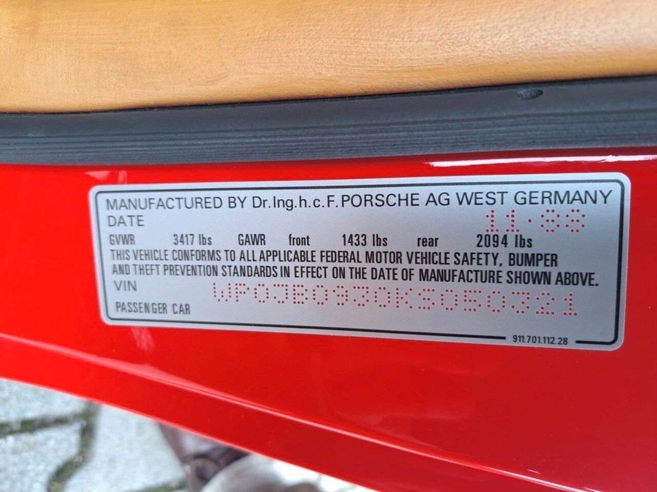 PORSCHE 911 3.3 turbo -5-Gg.- Motor 10tkm