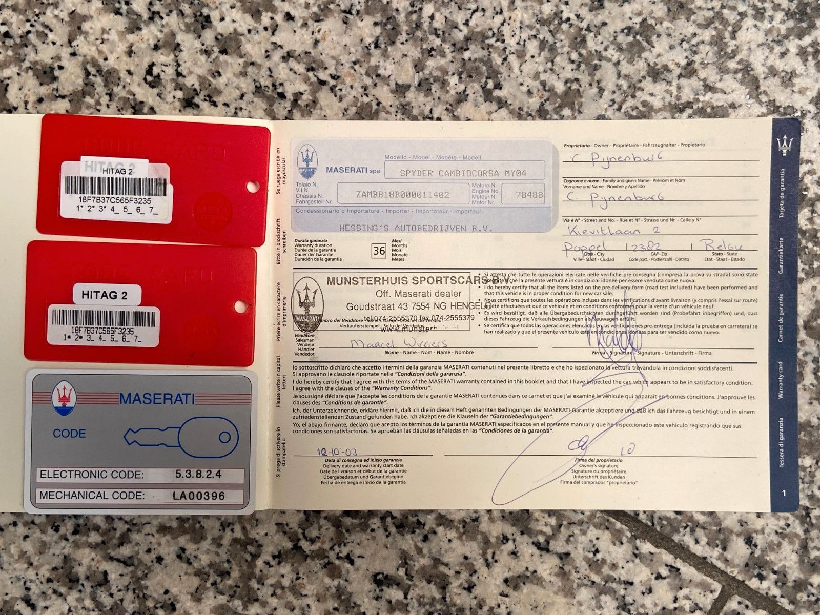 MASERATI Spyder Cambiocorsa - scheckheft -