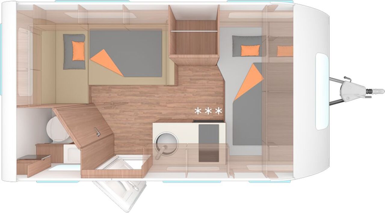 WEINSBERG 390 QD Duschausbau Ansicht 3 für Fahrzeugdetailseite