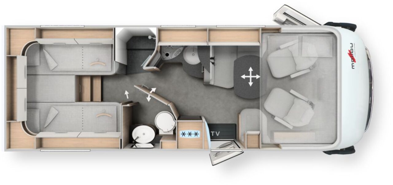 MALIBU 450 RB-LE comfort 4.2t Automatik-2338, ohne Hubbett Ansicht 2 für Fahrzeugdetailseite