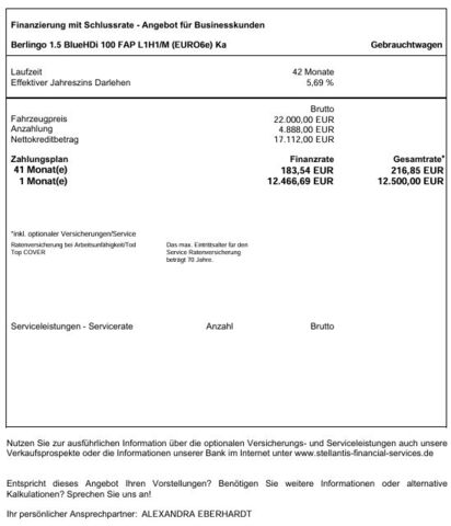 CITROEN Berlingo Blue HDi 100 M Standard Ansicht 27 für Fahrzeugdetailseite