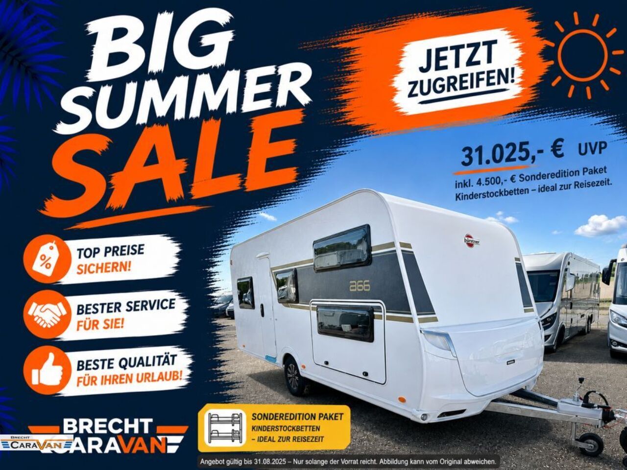 BÜRSTNER Plus 510 TK TOP Preis mit Kinderstockbett Ansicht 1 für Fahrzeugdetailseite