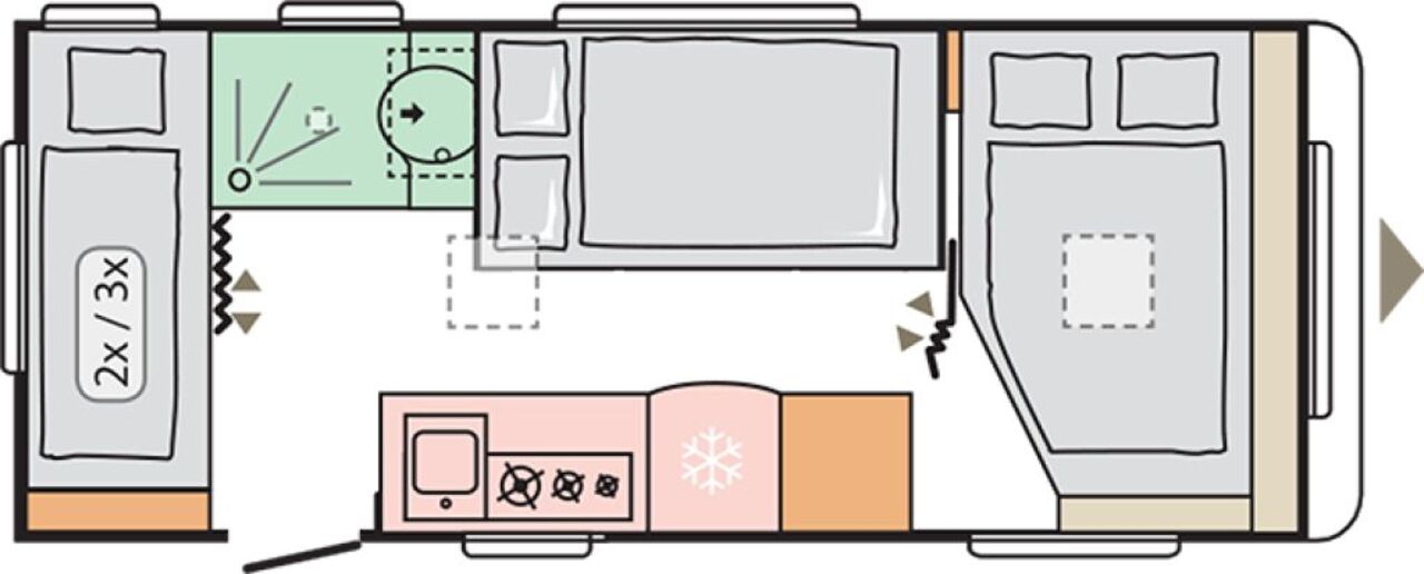 ADRIA 542 PK 3er Stockbett- Abverkauf Ansicht 3 für Fahrzeugdetailseite