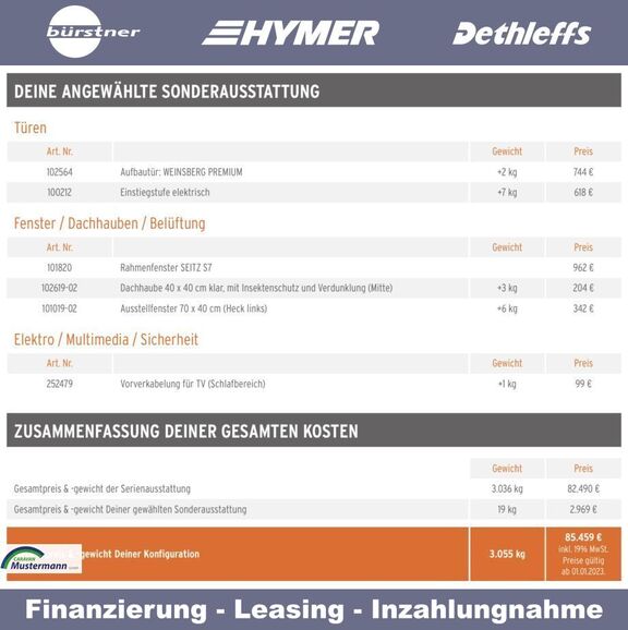 WEINSBERG 640 MEG el. Stufe, Premiumtür Ansicht 8 für Fahrzeugdetailseite